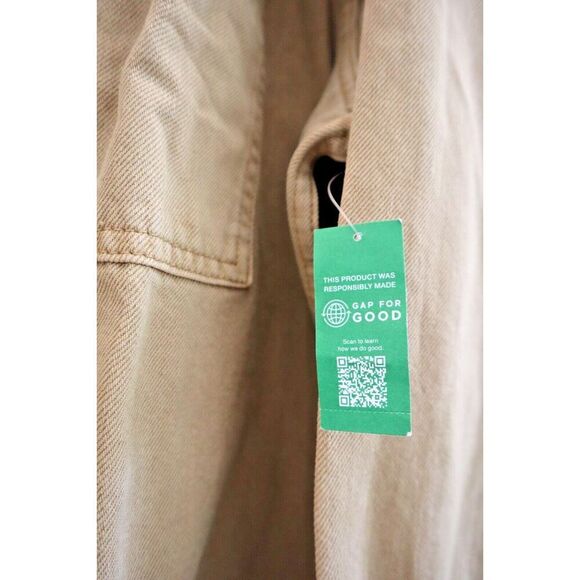 Gap 760330-02 Men's Sz 3XL Khaki/Beige Pocketed Denim L/S Utility Overshirt - Picture 5 of 10